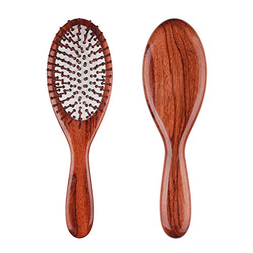 Valink Brosse à cheveux en bois de massage du cuir chevelu, avec épingles et coussin d'air, moins statique, sans nœuds, pour homme et femme
