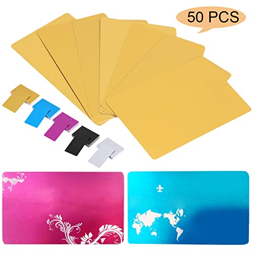 VIFERR Metal Business Cards,Impressive Business Cards Personalised 50Pcs Aluminium Blanks Name Card Engraving Mark Card Custom Business Visiting Name Tags for House Customer DIY VIP Tags(Black) - Image 3