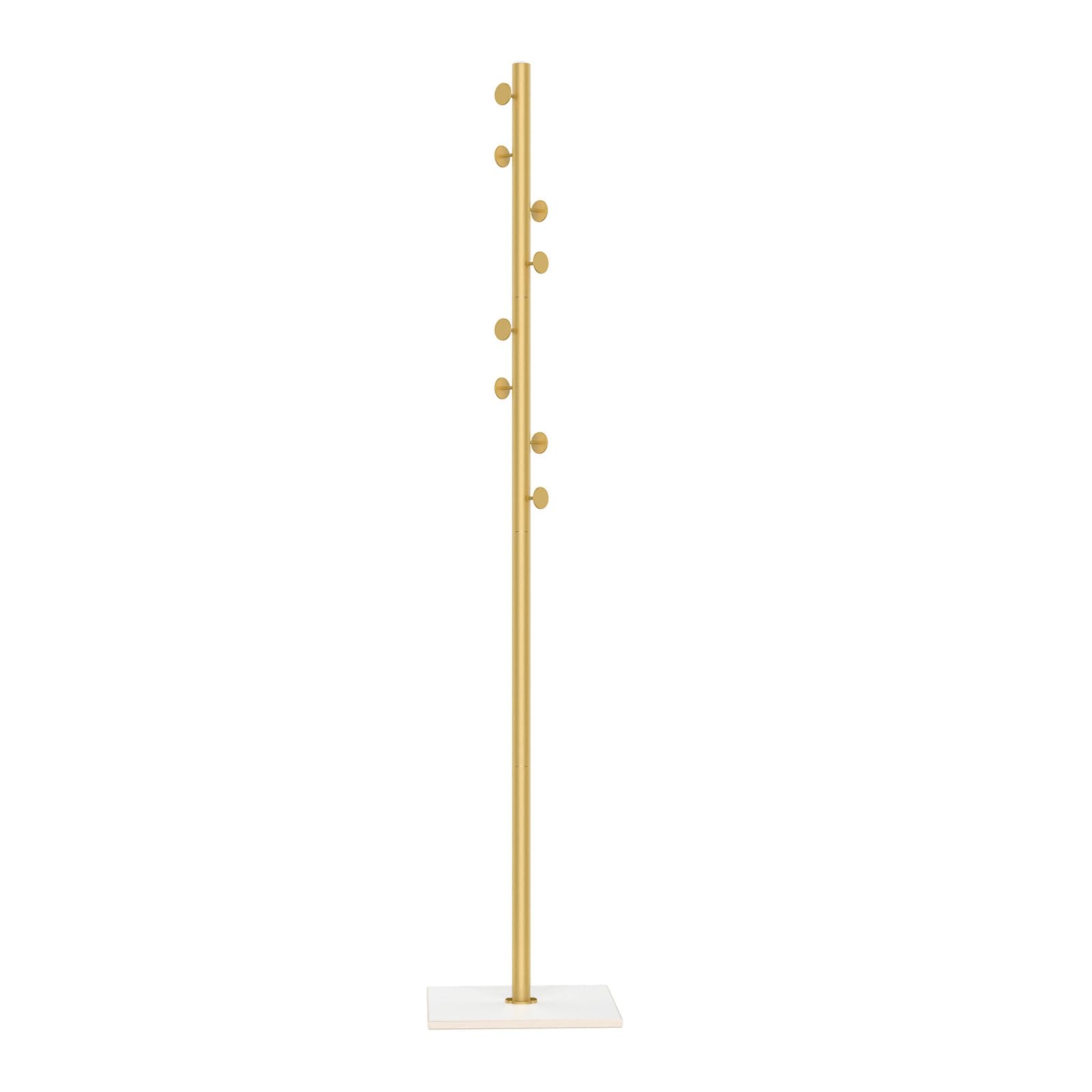 Appendiabiti Ingresso, Attaccapanni Piccoli in Metallo con 8 Ganci Metallici, 30 x 30 x 175, Giallo Dorato, GYJ002WJ