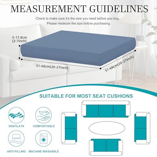 Image of 14Pcs Stretch Patio Cushion Covers,Outdoor Couch Covers Replacement,Outdoor Couch & Sofa Slipcovers,for Patio Furniture Cushion Covers,Washable Reusable Furniture Protector (Gray Blue,Cover Only)