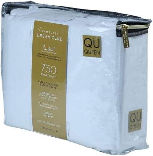 Dream Zone 750 Thread Count PimaCott Sheet Set (White, Queen)