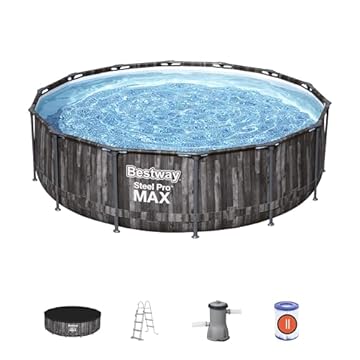 Bestway 5614Z Set Piscina Fuori Terra Steel Pro MAX Rotonda da 427x107 cm