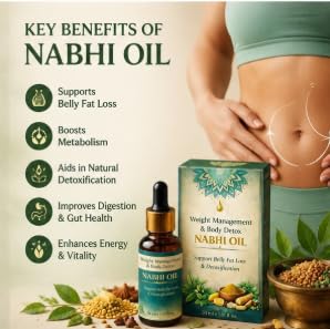 Image of Nabhi Oil for Weight Management & Body Detox 30ml | Ayurvedic Herbal Belly Button Oil | Supports Digestive Wellness, Metabolism Balance, Relaxation & Daily Self-Care for Men & Women (1)