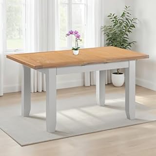 Seconique Windsor Extending Dining Table in Pebble Grey/Oak