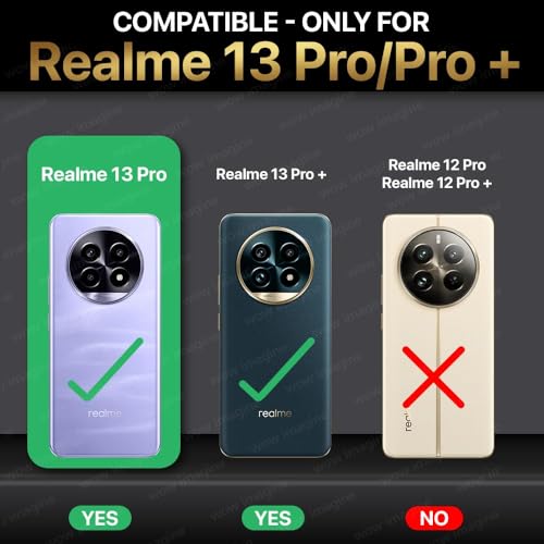 Image of WOW IMAGINE PC,TPU Shock Proof Clear Protective Back Case For Realme 13 Pro 5G|Realme 13 Pro Plus 5G-Airedge Technology|360 Degree Camera Protection|Transparent Hybrid Back Case Mobile Cover-Black
