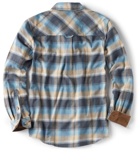 CQR Men's 100% All Cotton Button Down Flannel Shirts, Long Sleeve Brushed Warm Soft Casual Outdoor Plaid Shirt