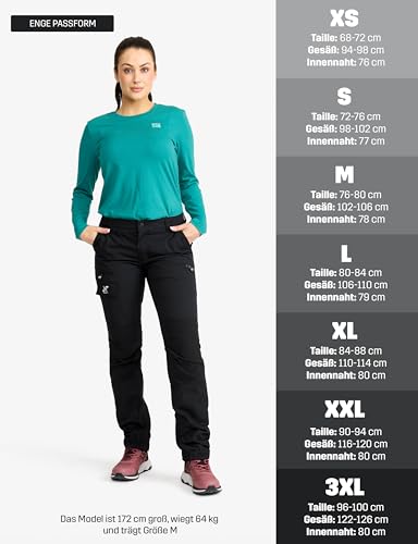 RevolutionRace Damen Nordwand Pants, Hose zum Wandern und für viele Outdoor-Aktivitäten, Jet Black, XXL