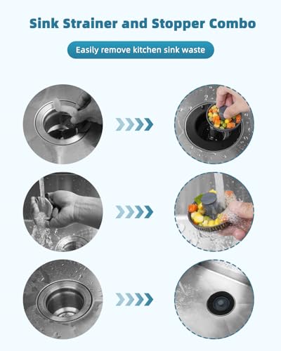 Tapón universal para lavabo baño y colador cocina negro miniatura 2