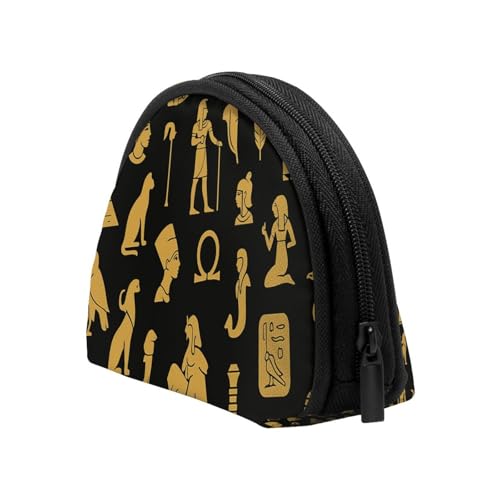 Portable Coin Purse Cultural Egypt Pattern Mini Zippered Money Pouch Card Holder4