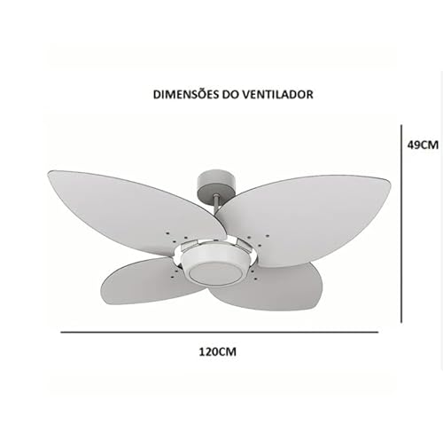 Ventilador de Teto Natuvent Dahlia LED 4 Pás Madeira Imbuia 3000k Branco Quente, Luz Amarela (110, V