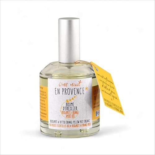 Bruma de Almohada de Bergamota y Naranja Amarga para un Sueño Tranquilo - 100% Natural, Cultivada y Envasada en Provenza - Con Aceite Esencial de Bergamota y Naranja Orgánica Aromaterapia - 50 ml