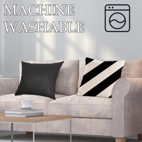 JazRvr Outdoor Kissen, 4er Set Outdoor Kissenbezug Wetterfest, Outdoor Kissen Mit Füllung, 40x40 cm, Schwarz Und Weiß, Für Garten, Balkon Und Wohnzimmer