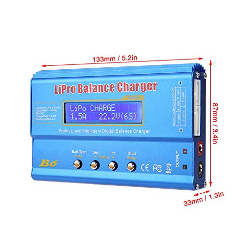 Cargador de equilibrio B6 Elprico de 80W para recuperar la vida de tus baterías LiPo y NiMH RC