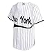 DEHANER Sport Baseball Jersey for Men Dad Son Fashion New York Fans T-Shirts Sport Jogging College Black Letters Pinstriped White Jersey Men Size 2X-Large