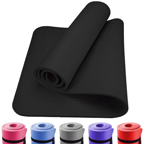 WOODSBRO Yoga Mat NBR Fitness Foam 10mm Thick Exercise Mat comfortable for Home Gym Pilates Yoga Meditation Workout WOODSBRO Yoga Mat NBR Fitness Foam 10mm Thick Exercise Mat comfortable for Home Gym Pilates Yoga Meditation Workout