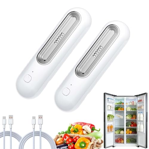 Ozoori KüHlschrank Deodorierer 2026 Neues Upgrade Ozoori füR KüHlschrank 3 Modes Rechargeable Kompakt Kabellos Kein Filterwechsel Erforderlich (Weiß*2)