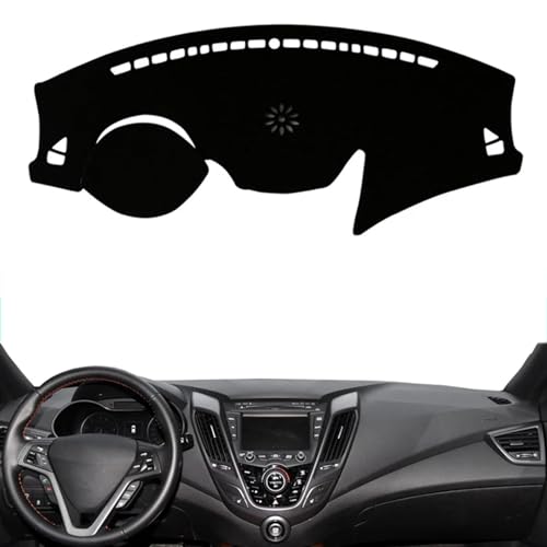 CZYBDLH Fit for Hyundai Veloster 2012-2017,Dash Mat Dashboard Cover,Non-Slip Car Dashboard Cover,Black Car Dash Cover,Car Accessories
