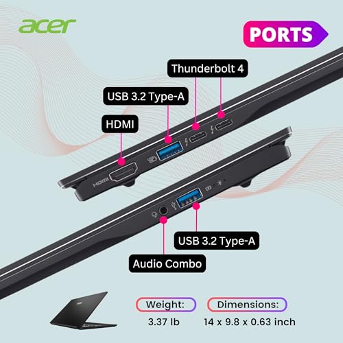 Image of acer Swift 16 AI Laptop, 16 inch 120Hz 3K OLED Touchscreen, Core Ultra 7 256V(4.80 GHz, >i9-12900K), Copilot PC, Backlit Keyboard, Fingerprint, Wi-Fi 7, Windows 11 Pro, Black(16GB DDR5 RAM | 1TB SSD)
