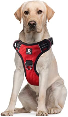 Dog Harness No Pull for Large Medium Dogs, Adjustable Reflective Harness Dog Harness Escape proof Lightweight Breathable Pet Vest Harness medium large dog for Walking Training Camo Green M