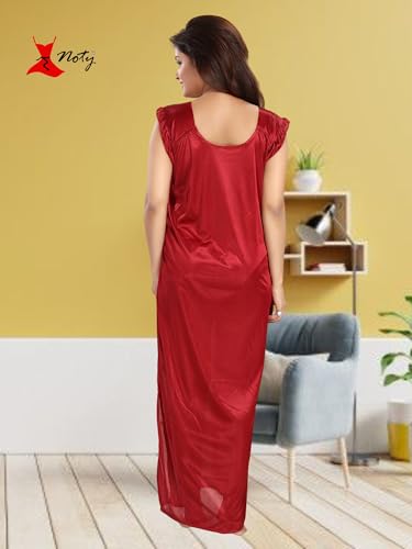 Image of Noty Women's Satin Solid Capri Nightwear Set Pack of 7