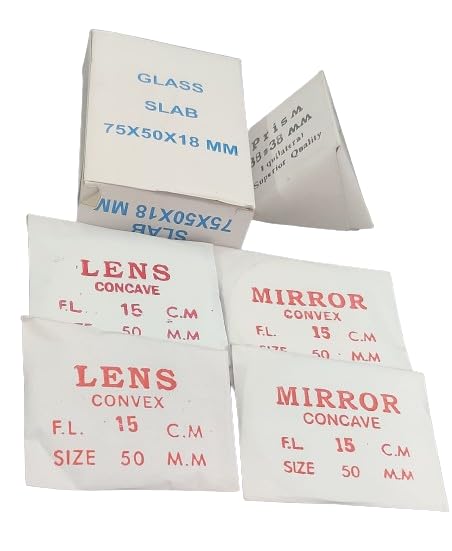 Sponsored Ad - SMEI Optics Activity Set- Different Lenses and Mirrors 2", Prism and Glass Slab |Optics Science Activities/Light Activity Kit/Optics Set for Physics Lab School, College