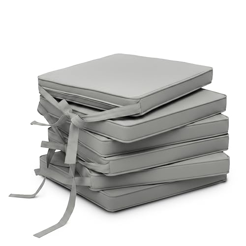 Beautissu Set de 6 Coussin de Chaise d'Intérieur 45x40 cm Loft SK – Galette de Chaise déhoussable et Lavable avec Bandes de Fixation Coussin d'assise...