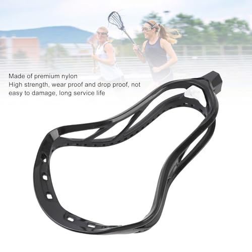 Cryfokt Unstrung Lacrosse Head Unstrung, Nylon High Strength Lacrosse Stick Head Replacement for Competition Sports Training, Easy Installation (Black)