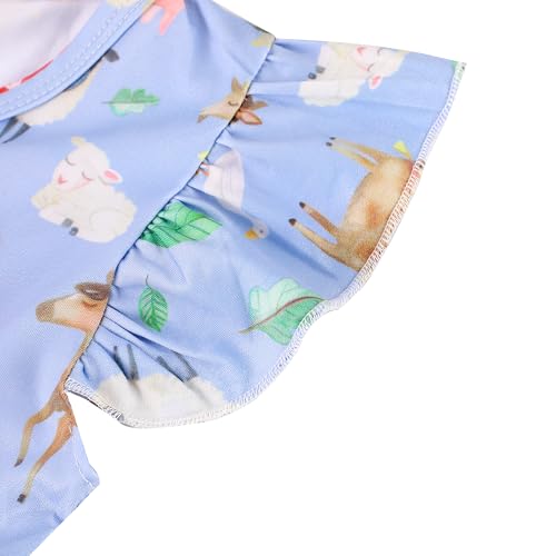 Toddler Girl Casual Dress Farm Animal Cow Print Ruffle Bottom Casual Dress Summer Clothes 2-8Y3