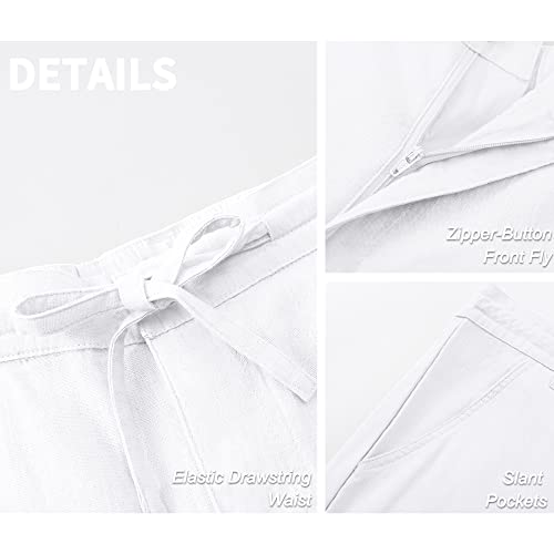Janmid Men's Linen Pants Casual Elastic Waist Drawstring Yoga Beach Trousers4