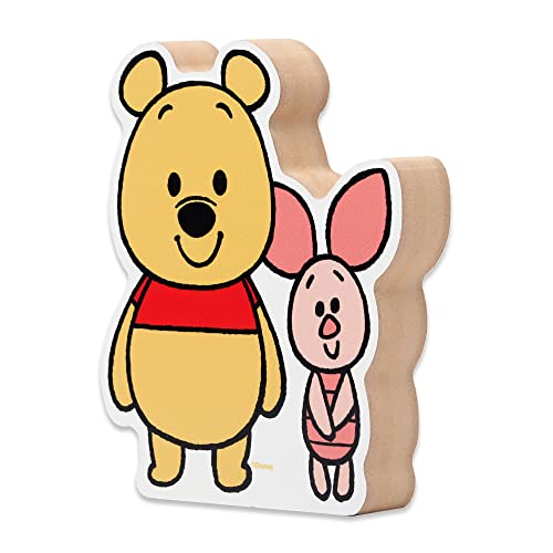 Image of Disney Winnie the Pooh and Piglet Shelf Sitter Decor - Chunky Wood Block Cutout for Kids' Bedroom, Play Room or Nursery