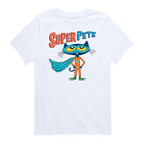 Pete the Cat - Super Pete Wcape - Toddler and Youth Short Sleeve Graphic T-Shirt - Size 4T White