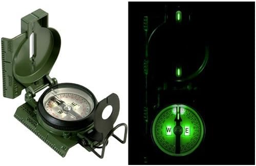 G.I. US Military Tritium Lensatic Compass with Snap Pouch