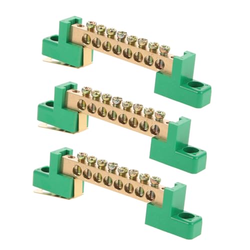 UKCOCO 3pezzi Barre Messa Elettrica in Rame Blocco Per Quadro Elettrico Morsetto Elettrico Da Striscia Morsetti Fissi Per Connessioni Sicure
