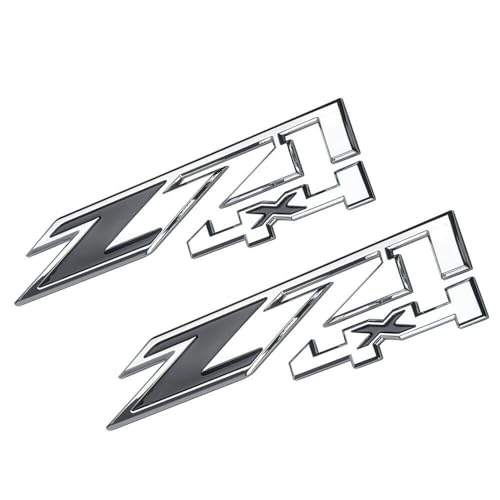 Image of 2Pack Z71 4x4 Emblems Badges Replacement for Chevy Silverado Sierra Tahoe Suburban 1500 2500hd 3500hd Decal (Chrome Black), EI-SilveCutom#2