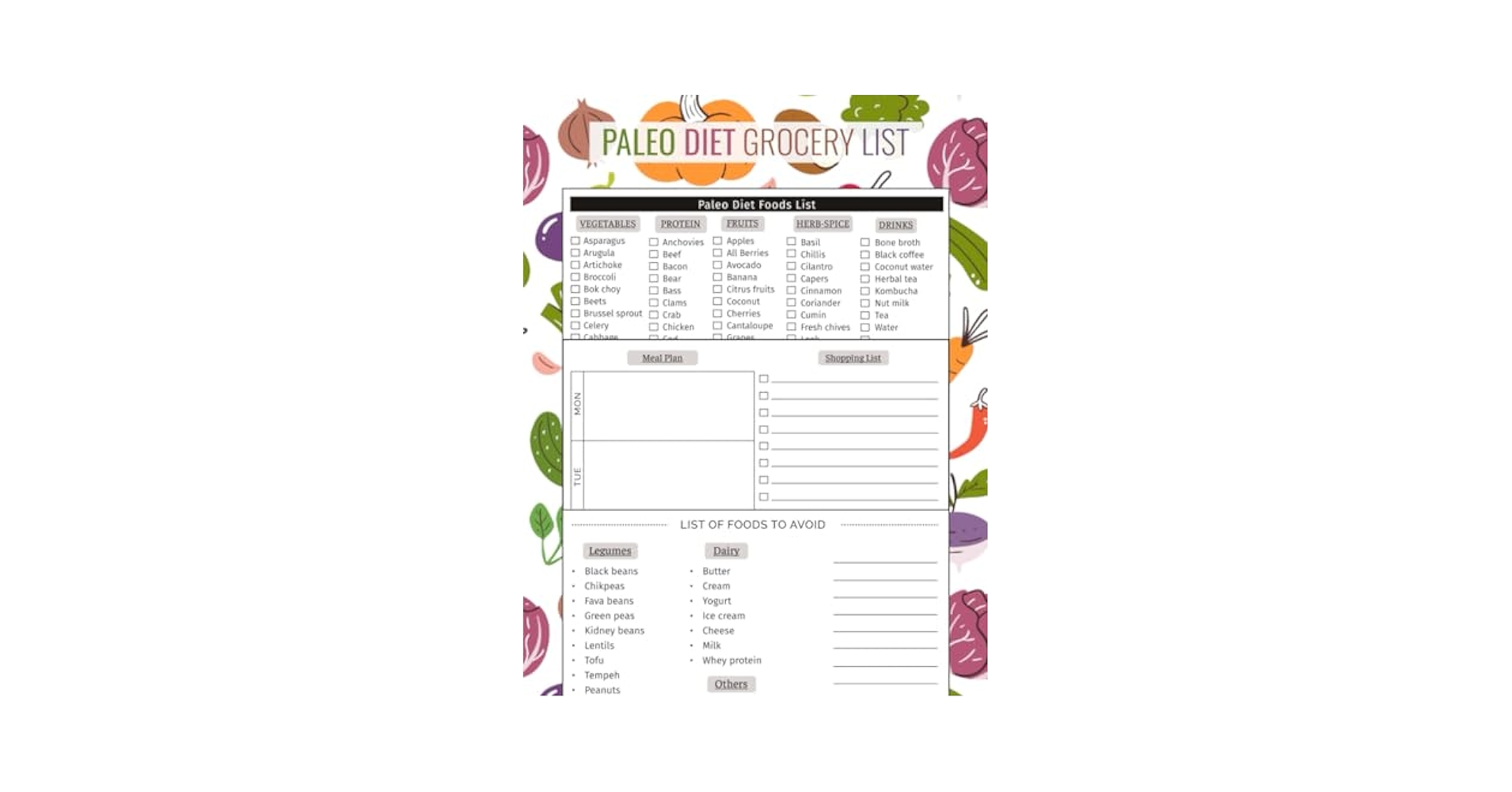 paleo-diet-grocery-list-wyebank-hazel-amazon-com-books for Free Printable Paleo Food List Paleo Diet Grocery List: Wyebank, Hazel: Amazon.com: Books for Free Printable Paleo Food List
