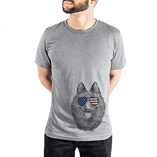 Inkopious Patriotic Sander The Schipperke Men's/Women's Triblend T-Shirt Unisex Crewneck 2XL Grey