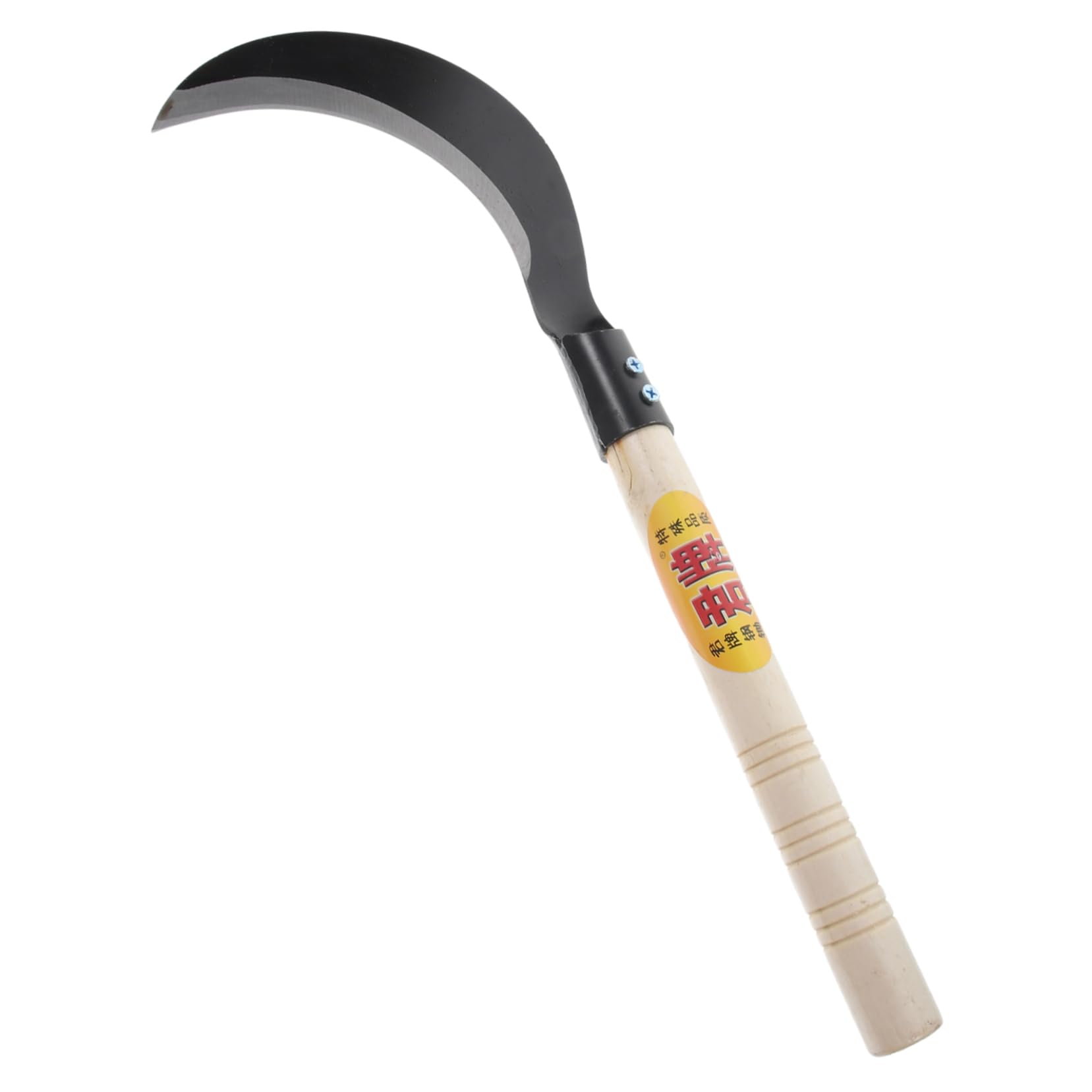 BEBEMOKO Long Handle Manganese Steel Remover Tool for Gardening Durable Manual Weeding Scythe with Non Slip Wooden Handle Efficient for Lawn Mowing and Grass Clearing