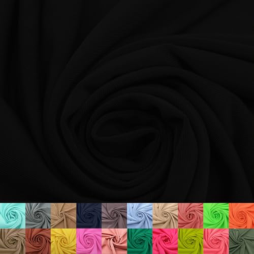 60" Wide Venezia Poly Spandex Fabric - (200 GSM), Medium Weight, 2-Way Stretch, Soft & Breathable for Apparel, Headbands, Activewear, Crafts, Leggings & DIY