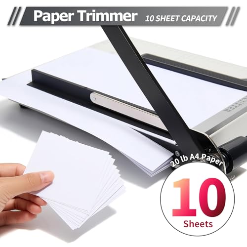 Cortador de papel de guillotina, metal resistente, corta 10 hojas, protector de seguridad para papel, fotos, corte de tarjetas