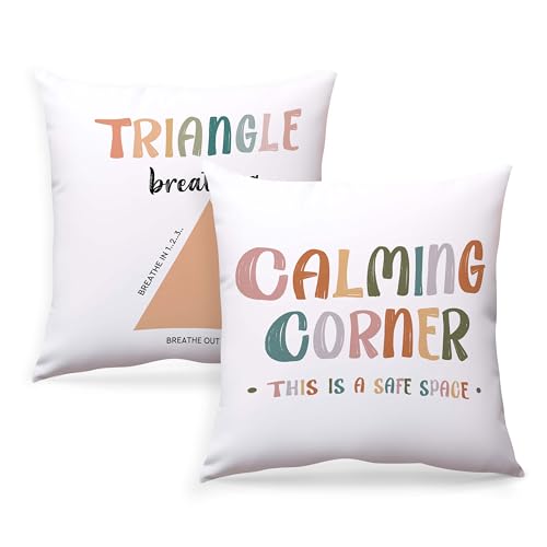Xanev Therapy Pillow Cover, Calming Corner Throw Pillow Cover, Triangle Breathing 18X18 Decoration Pillowcase cover