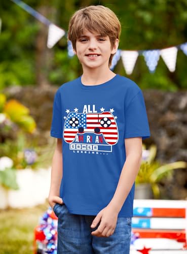 Image of BesserBay Unisex Kids July 4th Amarican Flag Top Patriotic Funny T-Shirt 6-14 Years