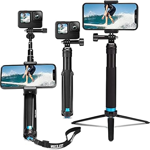 Telesin - Palo de selfie extensible de aleación de aluminio "6 en 1" Cover