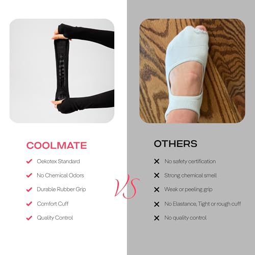 Image of CoolMate Mens Grip Socks, Non Slip Athletic Socks for Pilates, Yoga