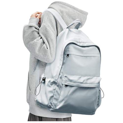 Light Blue Backpack for School Women Girls, Waterproof Bookbag Cute High School Backpacks for Men Teen Boys, Lightweight Travel College Backpack Mochilas Escolares para Casual Daypack Rucksack