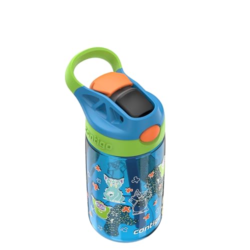 Image of Contigo Autospout Kids Water Bottle, 14oz, Pack of 1, Blue Poppy Squishies
