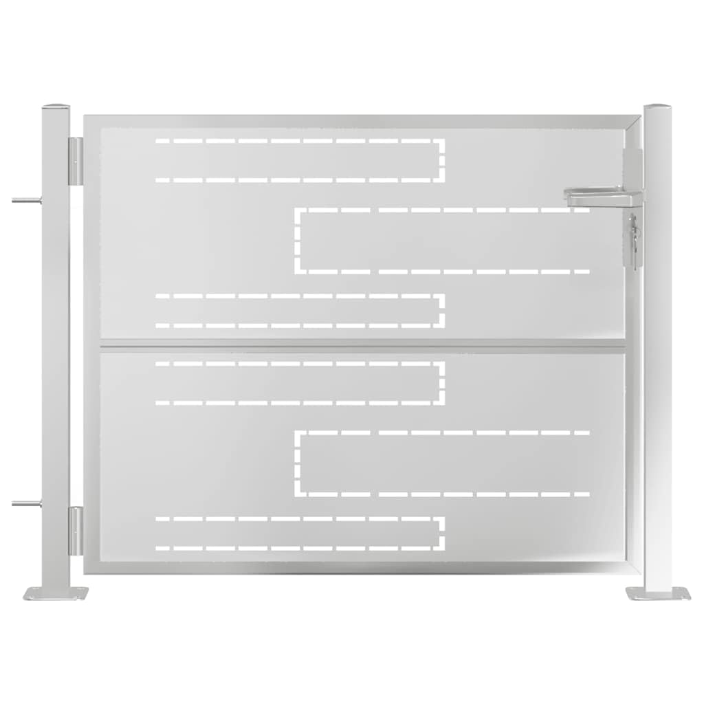 vidaXL Puerta de Jardín, Puerta de Seguridad con Cerradura, Puerta de Entrada, Puerta de Valla para Jardín Patio, Acero Inoxidable