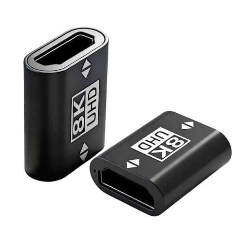JinRuiCPeng Lot de 2 Coupleur HDMI 8K Femelle vers Femelle 2.1 Extension avec Support 8K@60Hz, 4K 120Hz, Adaptateur Extension HDMI UHD HDR, Connecteur HDMI...