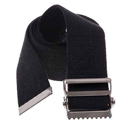 Image of COW&COW Transfer and Gait Belt with Metal Buckle (Black, 60 inch)
