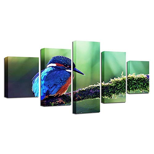 Image sur verre hummingbird 5 pieces tableau mural imprimé moderne home décor