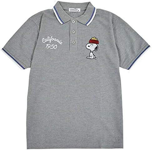 Amazon ポロ シャツ スヌーピー 半袖 メンズ レデイース 男 女 ワンポイント 鹿の子 カノコ ホワイト 白 ブラック 黒 ネイビー 紺 ピンク ポロシャツ 通販
